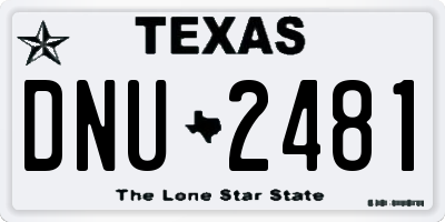 TX license plate DNU2481