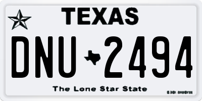 TX license plate DNU2494