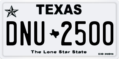 TX license plate DNU2500