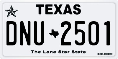 TX license plate DNU2501