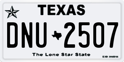 TX license plate DNU2507