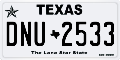 TX license plate DNU2533