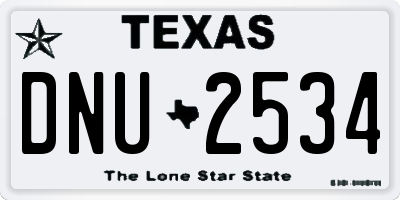 TX license plate DNU2534