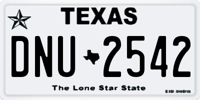 TX license plate DNU2542