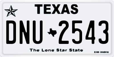 TX license plate DNU2543