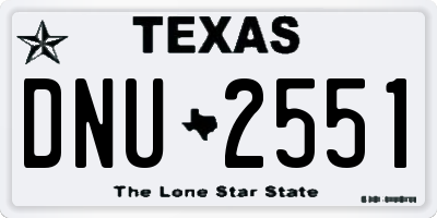 TX license plate DNU2551
