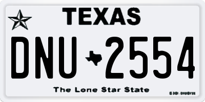 TX license plate DNU2554