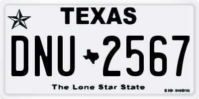 TX license plate DNU2567