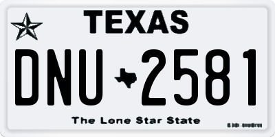 TX license plate DNU2581