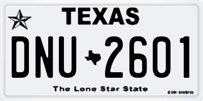TX license plate DNU2601