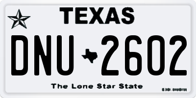 TX license plate DNU2602
