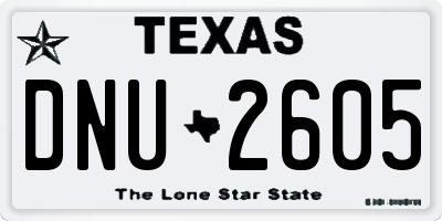 TX license plate DNU2605