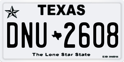 TX license plate DNU2608