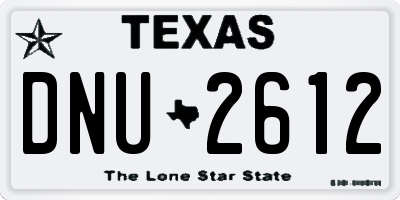 TX license plate DNU2612
