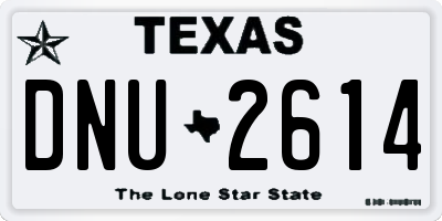 TX license plate DNU2614