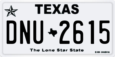 TX license plate DNU2615