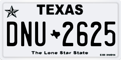 TX license plate DNU2625