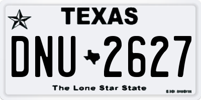 TX license plate DNU2627