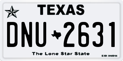 TX license plate DNU2631