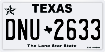TX license plate DNU2633