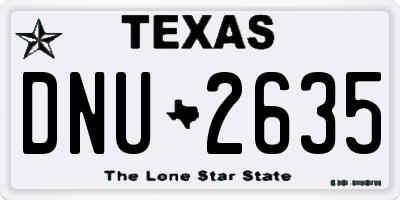 TX license plate DNU2635