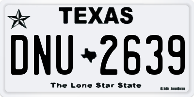 TX license plate DNU2639
