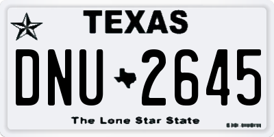 TX license plate DNU2645