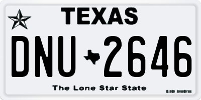 TX license plate DNU2646