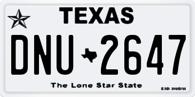 TX license plate DNU2647