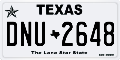 TX license plate DNU2648