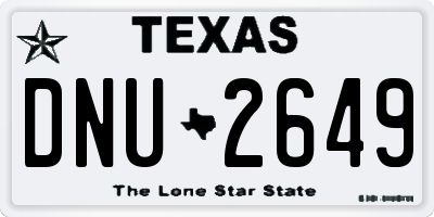 TX license plate DNU2649