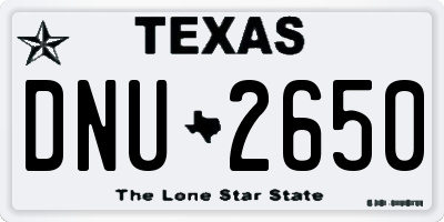 TX license plate DNU2650