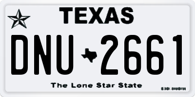 TX license plate DNU2661