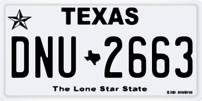 TX license plate DNU2663
