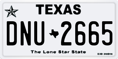TX license plate DNU2665
