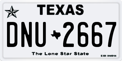 TX license plate DNU2667