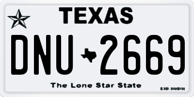 TX license plate DNU2669