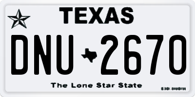 TX license plate DNU2670