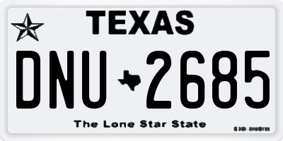 TX license plate DNU2685