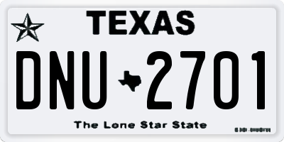 TX license plate DNU2701