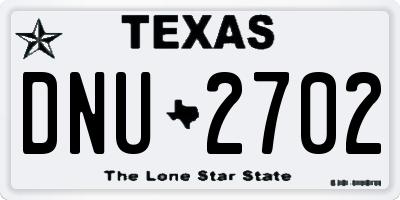 TX license plate DNU2702