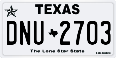 TX license plate DNU2703