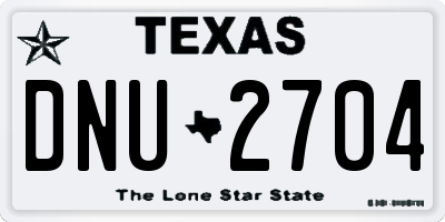 TX license plate DNU2704
