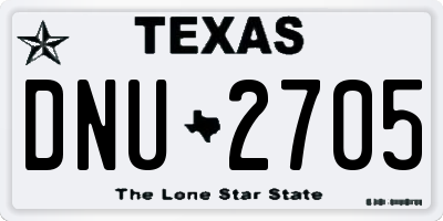 TX license plate DNU2705