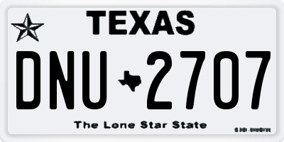 TX license plate DNU2707