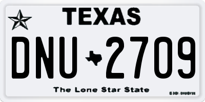 TX license plate DNU2709