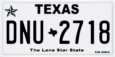 TX license plate DNU2718