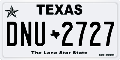 TX license plate DNU2727