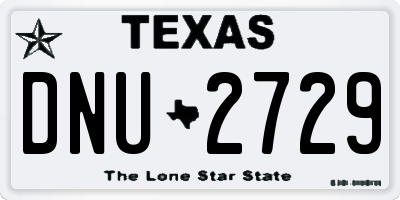 TX license plate DNU2729