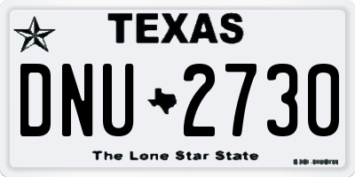 TX license plate DNU2730